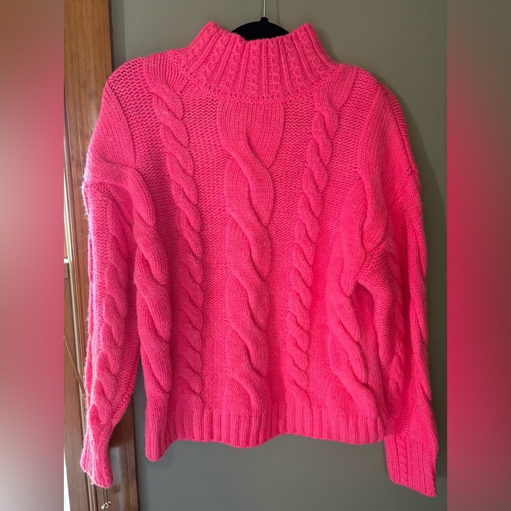 Anthropologie Cozy Pink Cable Knit Sweater NWT